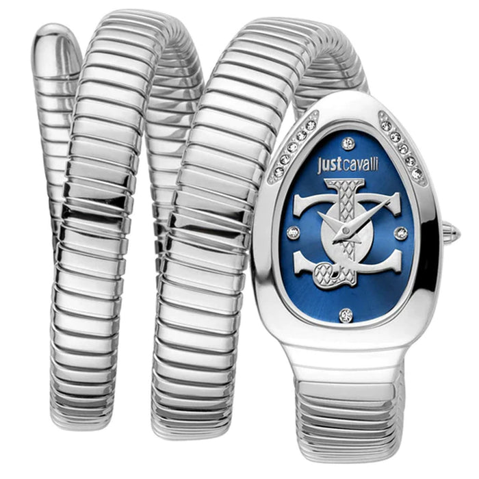 Just Cavalli Women's Snake Blue Dial Watch - JC1L228M0025