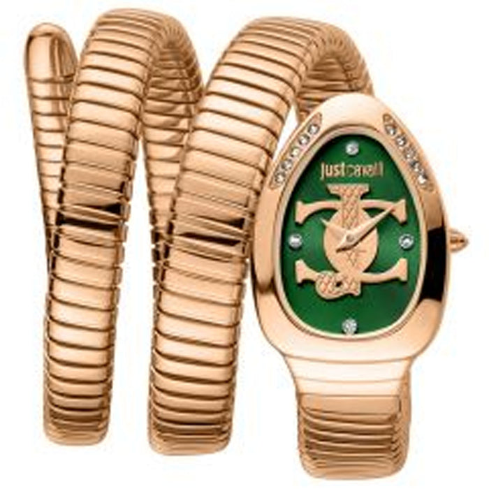 Just Cavalli Women's Snake Green Dial Watch - JC1L228M0055