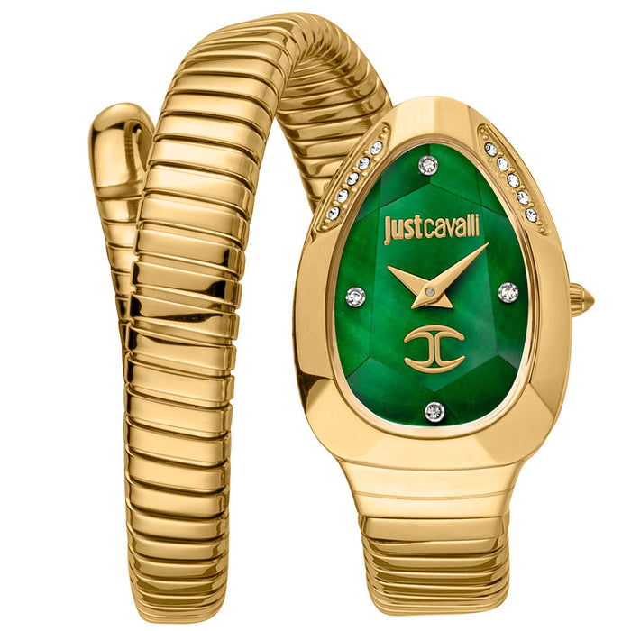 Just Cavalli Women's Snake Green Dial Watch - JC1L229M0035