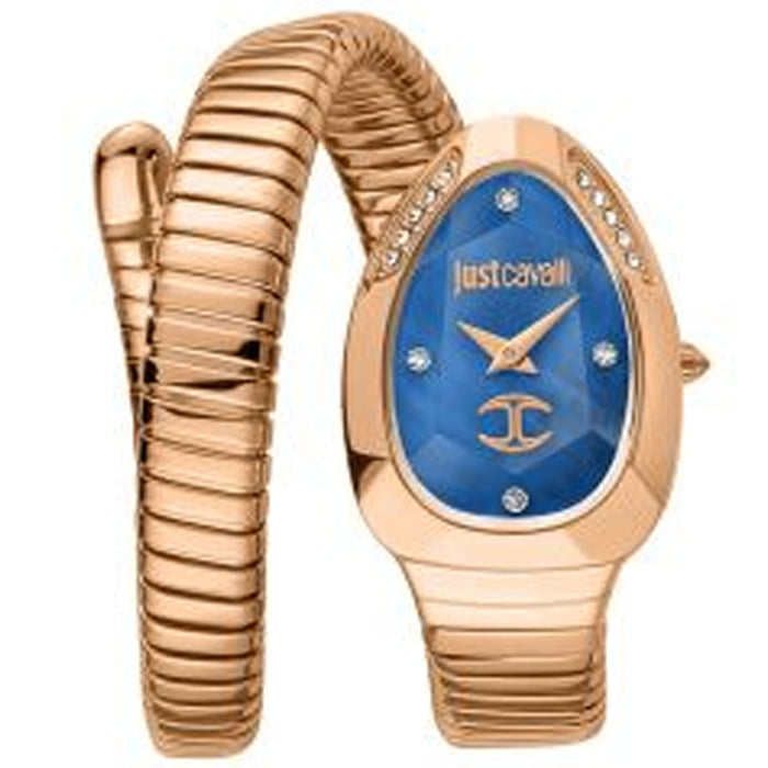 Just Cavalli Women's Snake Blue Dial Watch - JC1L229M0055