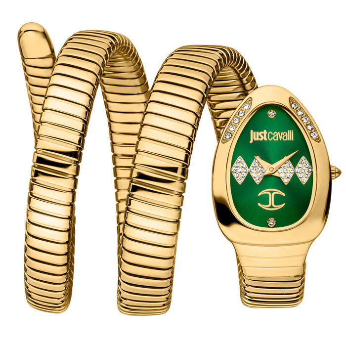 Just Cavalli Women's Snake Green Dial Watch - JC1L230M0045