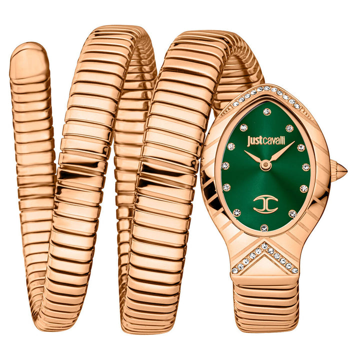 Just Cavalli Women's Snake Green Dial Watch - JC1L248M0045