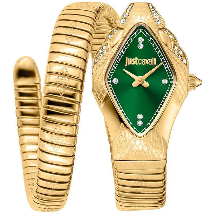 Just Cavalli Women's Ferocious Snake Green Dial Watch - JC1L306M0045