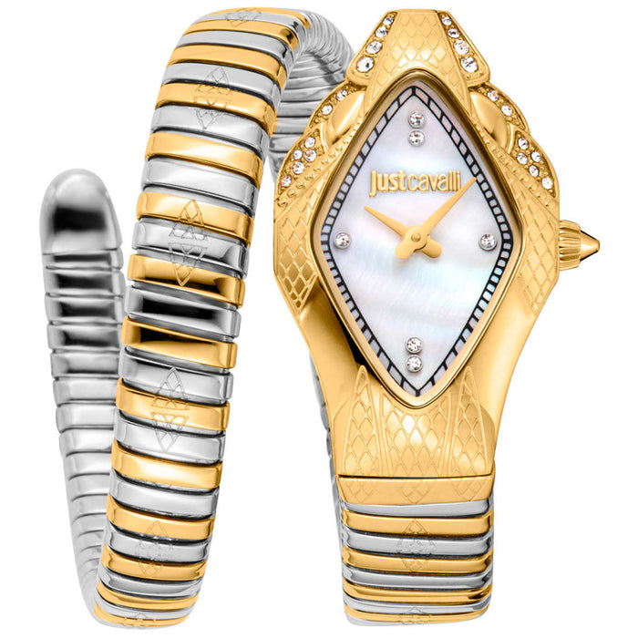 Just Cavalli Women's Ferocious Snake White Dial Watch - JC1L306M0065