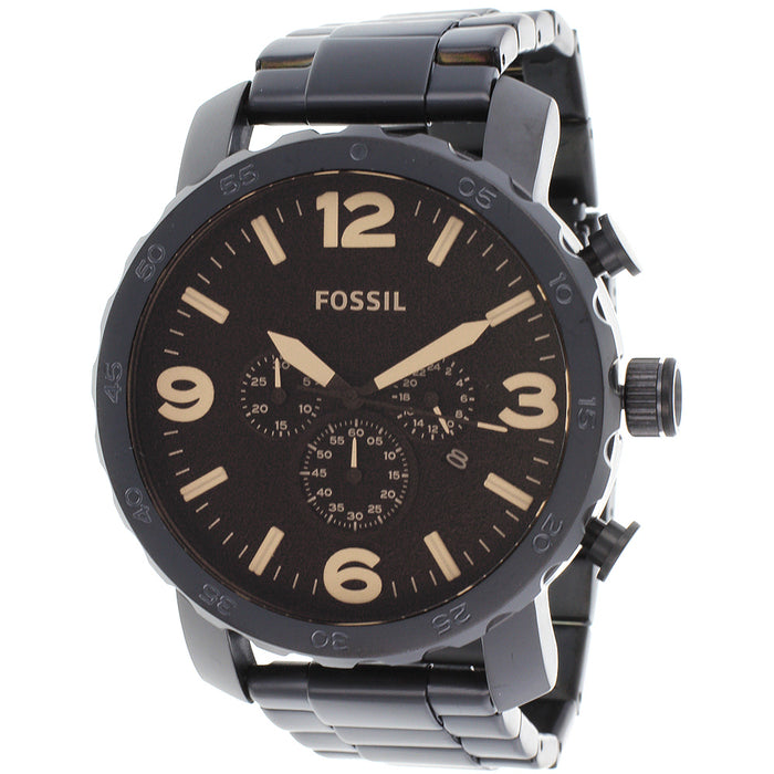 Fossil Men's Nate Black Dial Watch - JR1356