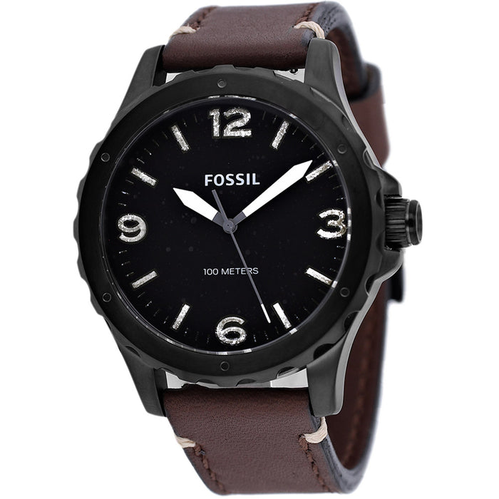 Fossil Men's Nate Black Dial Watch - JR1450
