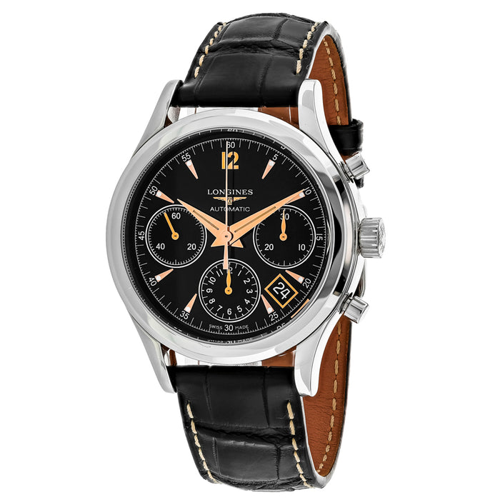 Longines Men's Heritage Black Dial Watch - L27424560