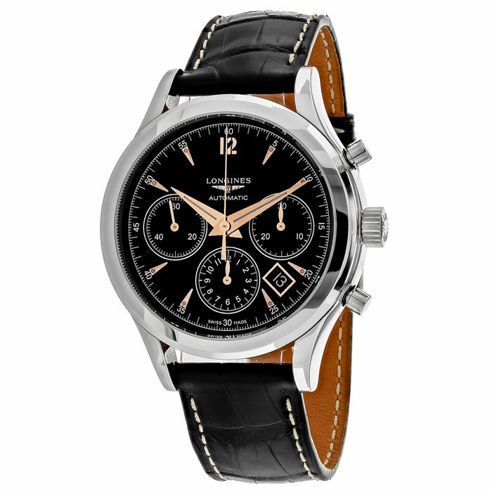 Longines Men's Heritage Black Dial Watch - L27504560