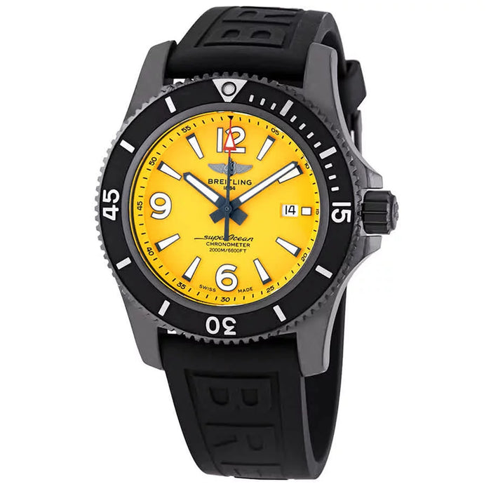 Breitling Men's Superocean 46 Yellow Dial Watch - M17368D71I1S1