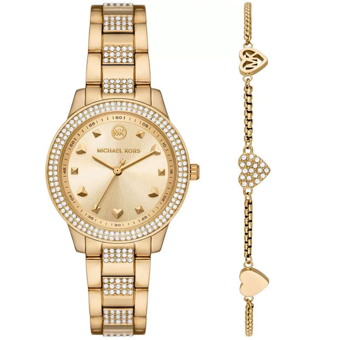 Michael Kors Women's Tibby Gold Dial Watch - MK1071SET