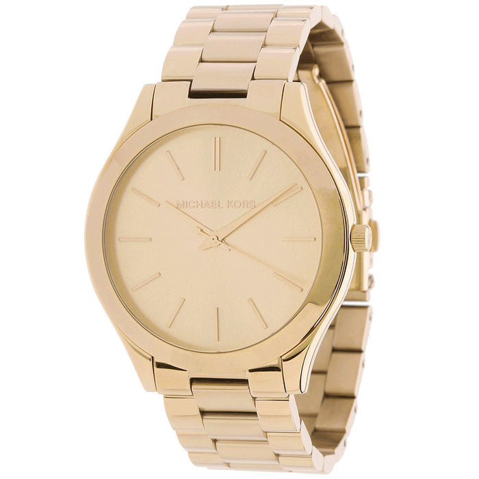 Michael Kors Women's Slim Runway Gold Dial Watch - MK3179