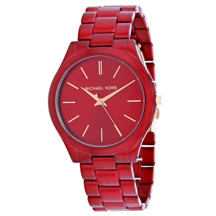 Michael Kors Women's Slim Runway Red Dial Watch - MK3895