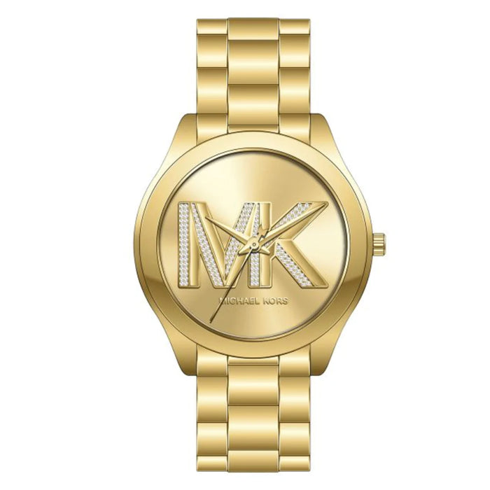 Michael Kors Women's Slim Runway Gold Dial Watch - MK4732