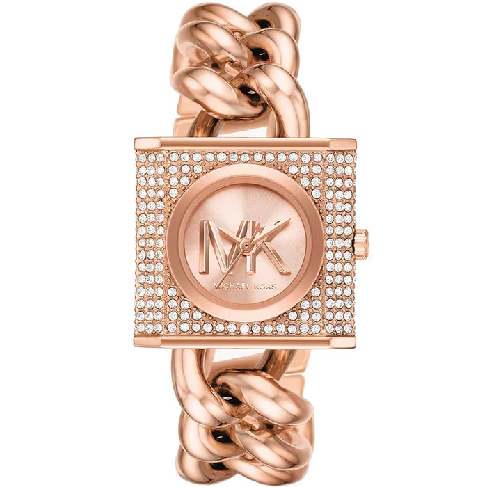 Michael Kors Women's MK Chain Lock Rose gold Dial Watch - MK4827