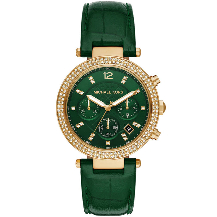 Michael Kors Women's Parker Green Dial Watch - MK6985