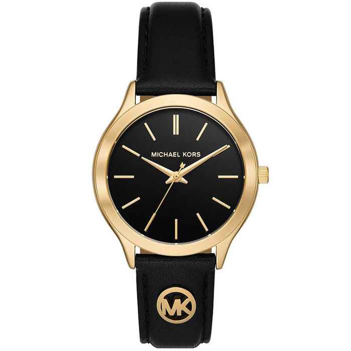 Michael Kors Women's Slim Runway Black Dial Watch - MK7482