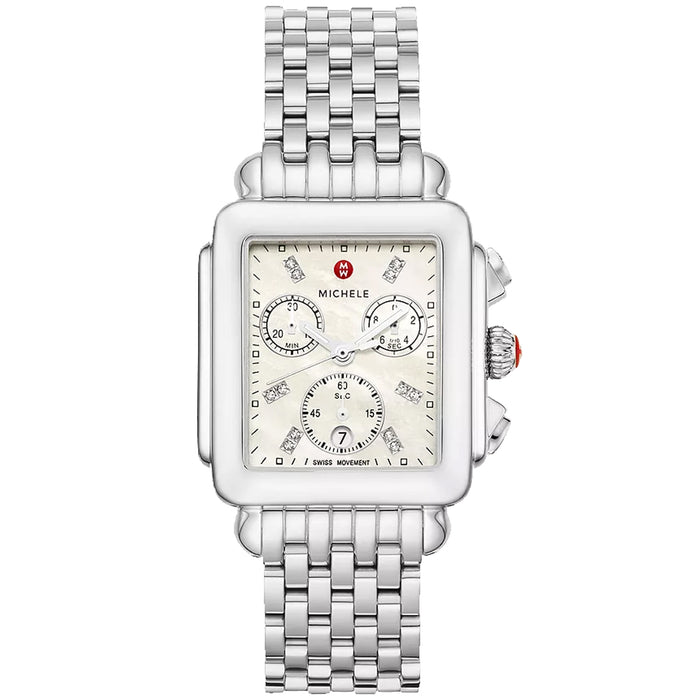 Michele Women's Deco Diamond White MOP Dial Watch - MWW06A000778