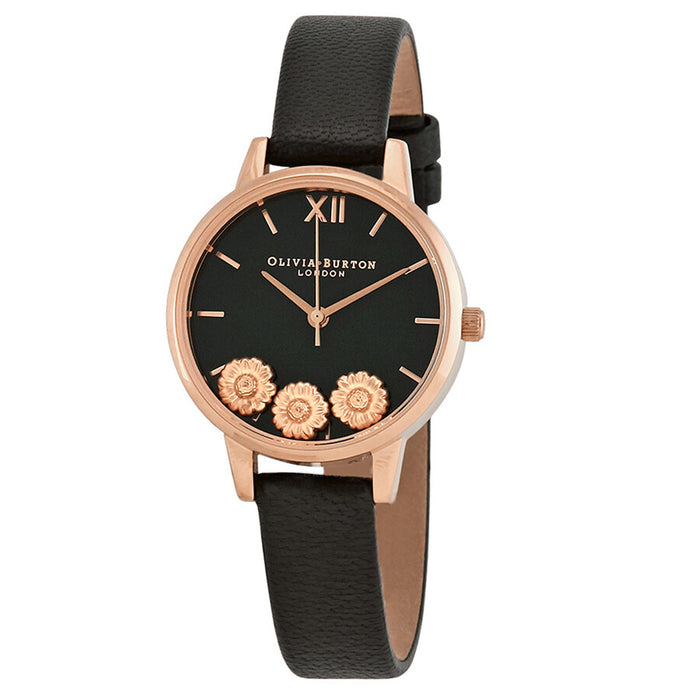 Olivia Burton Women's Dancing Daisy Black Dial Watch - OB16CH05