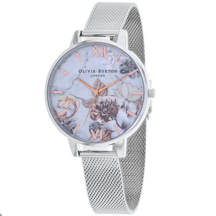 Olivia Burton Women's Marble Floral White Dial Watch - OB16CS10