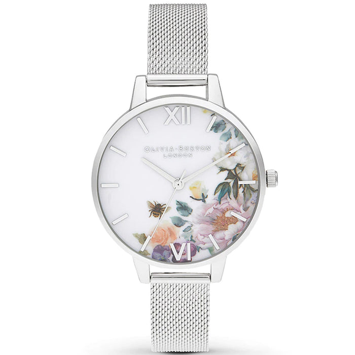 Olivia Burton Women's Enchanted Garden White Dial Watch - OB16EG136