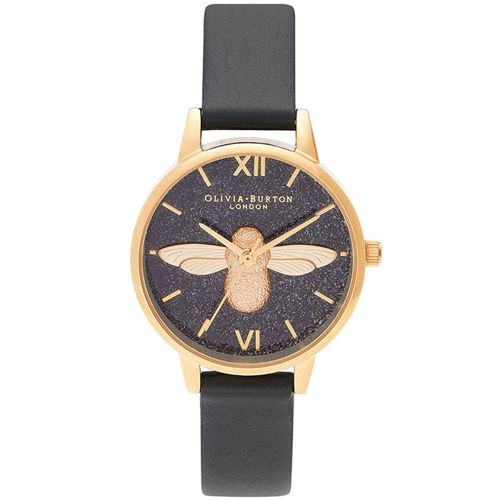 Olivia Burton Women's 3D Bee  Black Dial Watch - OB16GD48