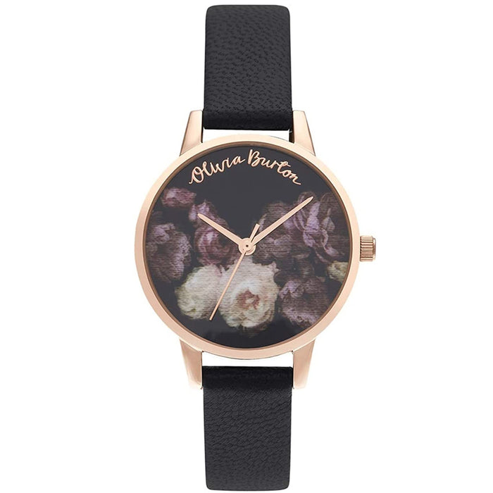 Olivia Burton Women's Fine Art Black Dial Watch - OB16WG68
