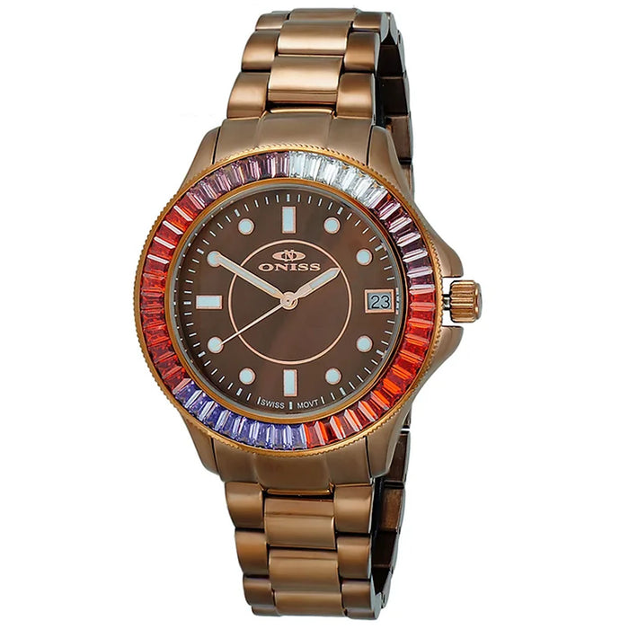 Oniss Women's Crown II Brown Dial Watch - ON7324-60_LIPBN