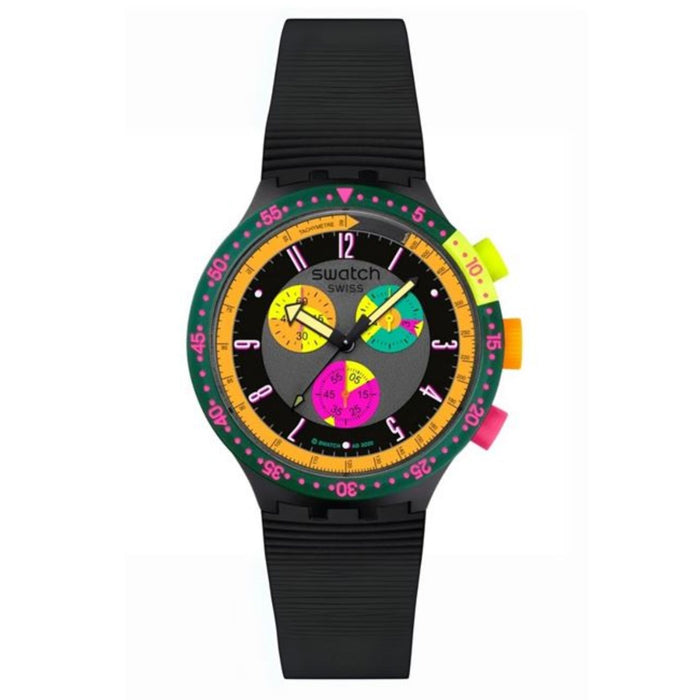 Swatch Men's Neon Black Dial Watch - SB02B104