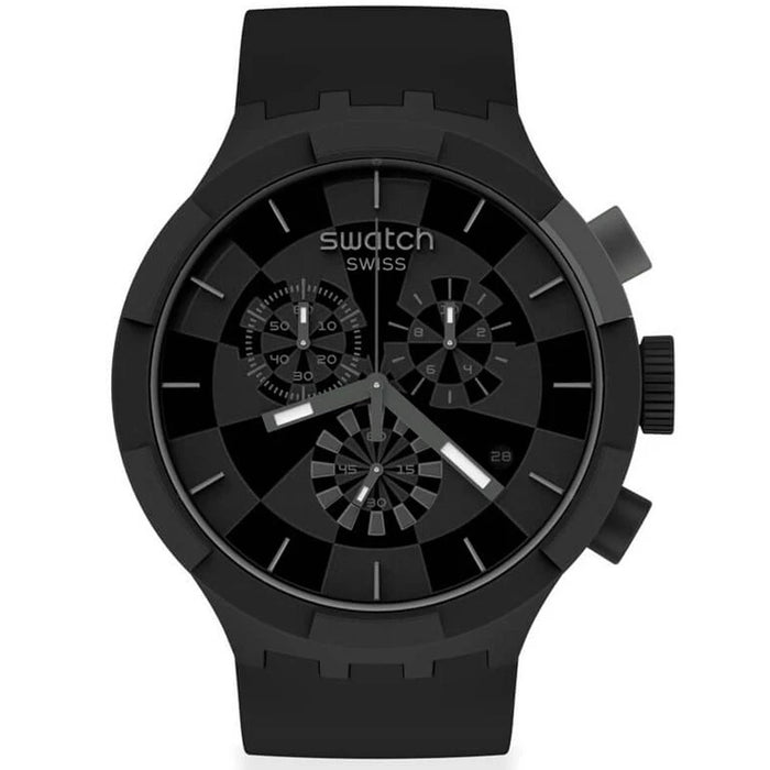 Swatch Men's Big Bold Chrono Checkpoint Black Black Dial Watch - SB02B400