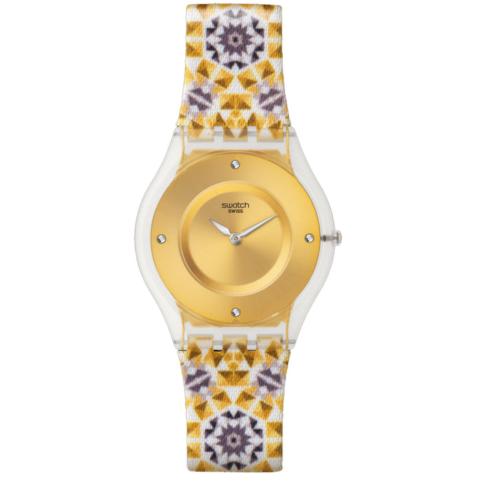 Swatch Women's Seminato Gold Dial Watch - SFW107