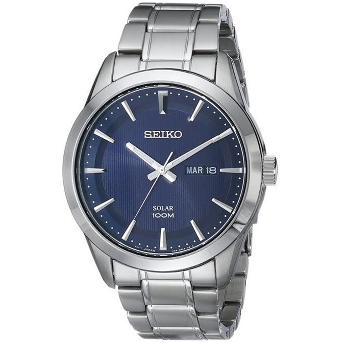 Seiko Men's Solar Blue Dial Watch - SNE361