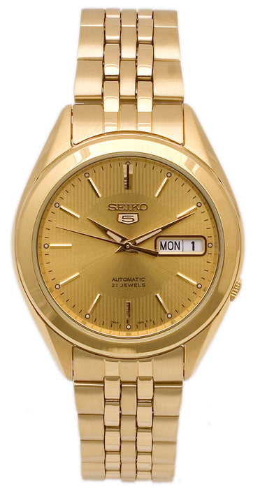 Seiko Men's Series 5 Gold Dial Watch - SNKL28