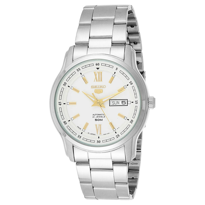 Seiko Men's 5 White Dial Watch - SNKP15K1