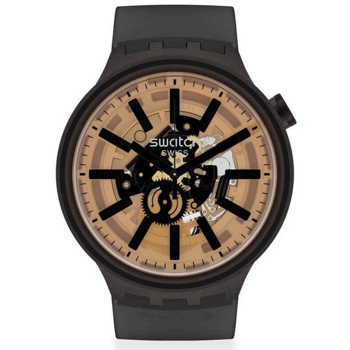 Swatch Men's Dark Taste Brown Dial Watch - SO27B115