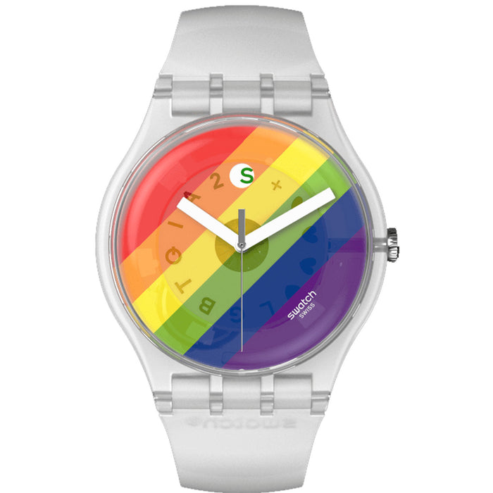 Swatch Women's Strike Fierce Rainbow Dial Watch - SO29K701