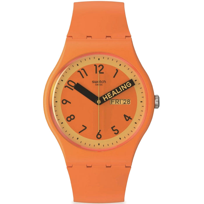 Swatch Women's Pride Orange Dial Watch - SO29O700