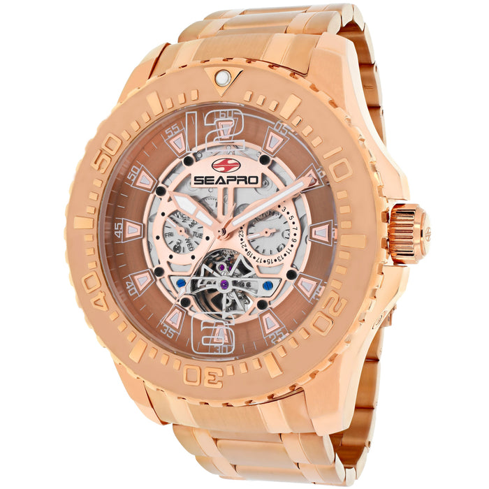 Seapro Men's Tidal PX1 Rose Gold Skeleton Dial Watch - SP3311