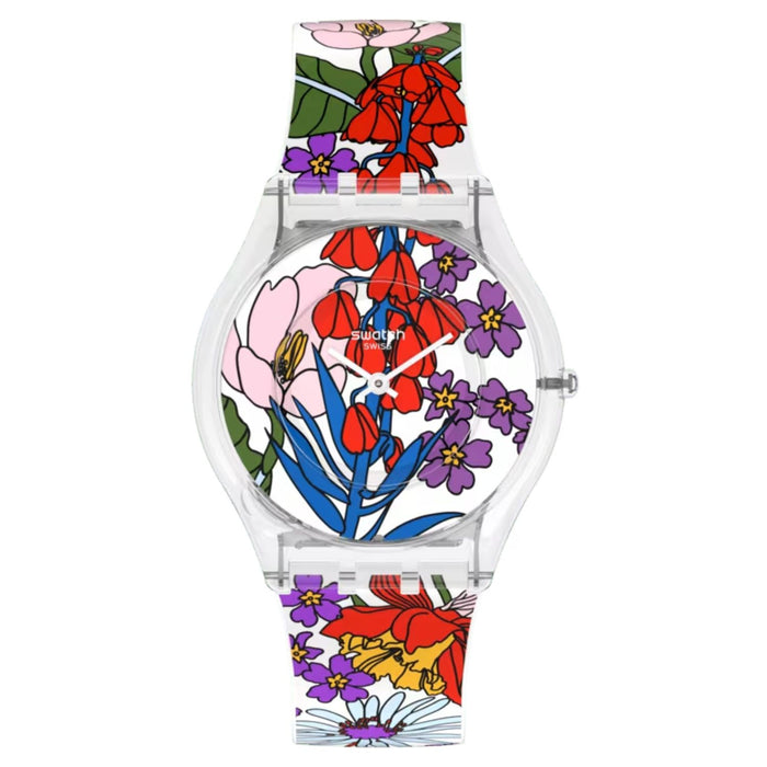 Swatch Women's Botanical Paradise White Dial Watch - SS08K110
