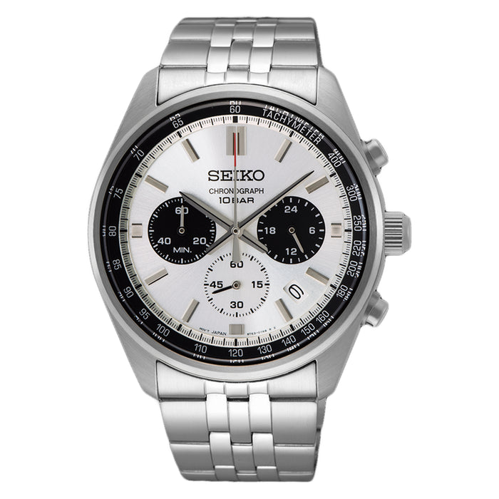 Seiko Men's Chronograph White Dial Watch - SSB425P1