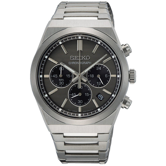 Seiko Men's Chronograph Gray Dial Watch - SSB455