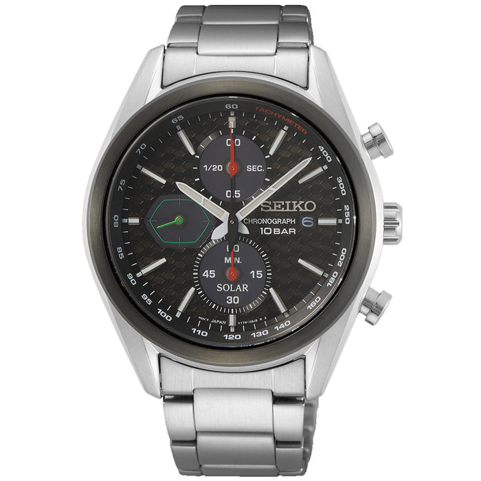 Seiko Men's Chronograph Black Dial Watch - SSC803