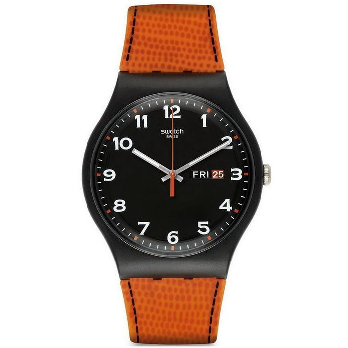 Swatch Men's Classic Black Dial Watch - SUOB709