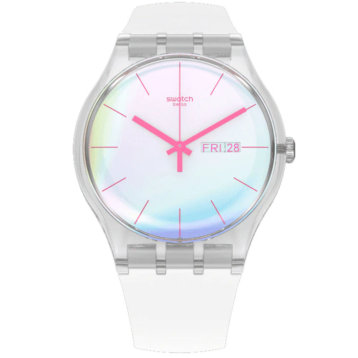 Swatch Women's Polawhite Multicolor Dial Watch - SUOK713