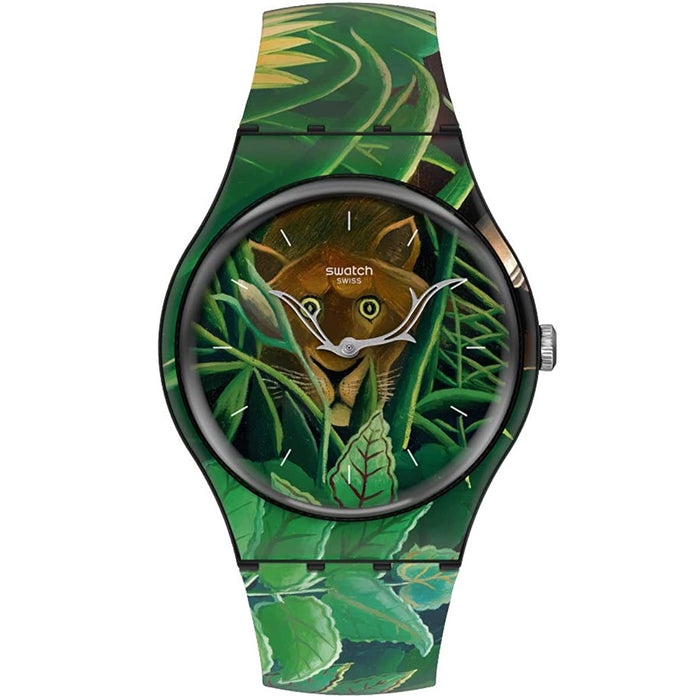 Swatch Men's The Dream By Henri Rousseau Green Dial Watch - SUOZ333