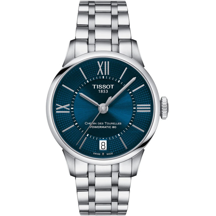 Tissot Women's Chemin Des Tourelles Powermatic 80 Lady Blue Dial Watch - T0992071104800