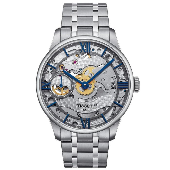 Tissot Men's Chemin Des Tourelles Squelette Silver Dial Watch - T0994051141800