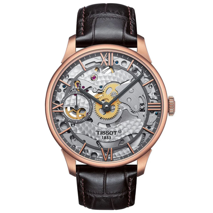 Tissot Men's Chemin Des Tourelles Squelette Silver Dial Watch - T0994053641800