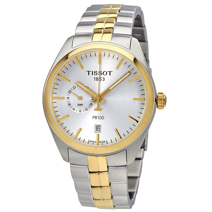 Tissot Men's PR100 Dual Time Silver Dial Watch - T1014522203100
