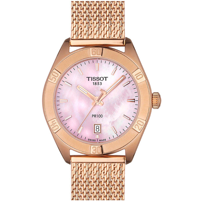 Tissot Women's PR 100 Pink mother of pearl Dial Watch - T1019103315100