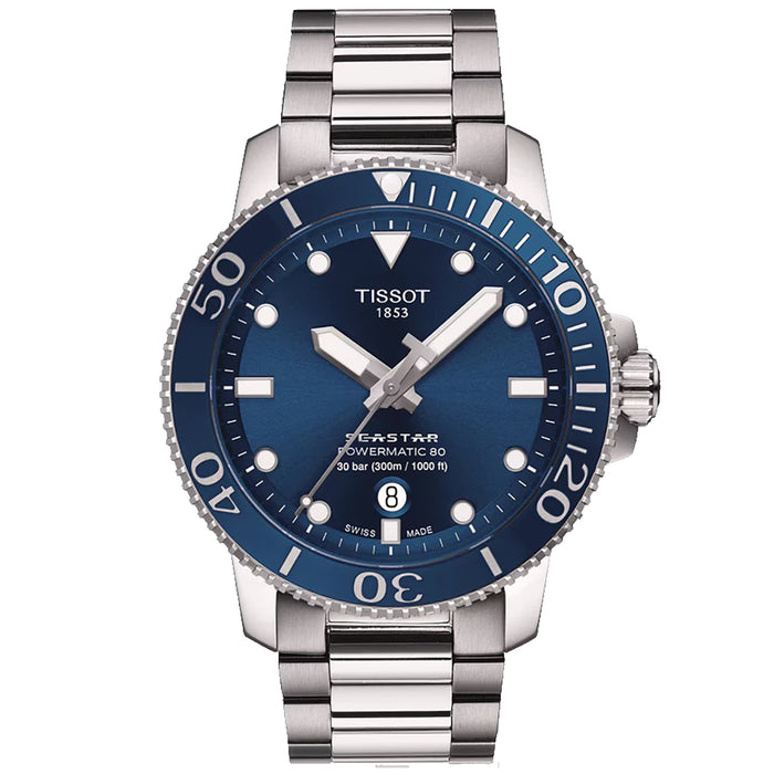 Tissot Men's Seastar 1000 Powermatic 80 Blue Dial Watch - T1204071104103